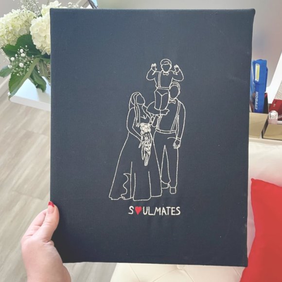 Custom Soulmate©Personalized Embroidery Canvas - Picture 1 of 3